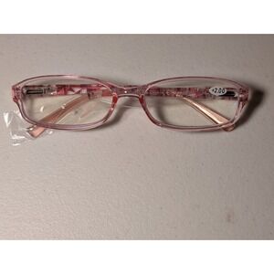 Women's Reading Glasses Pink +2.00 Floral Pattern New